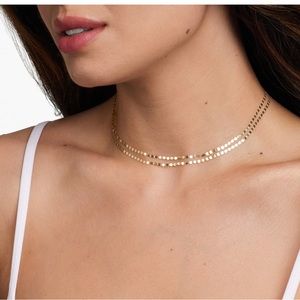 Lana DOUBLE STRAND PETITE NUDE CHOKER new